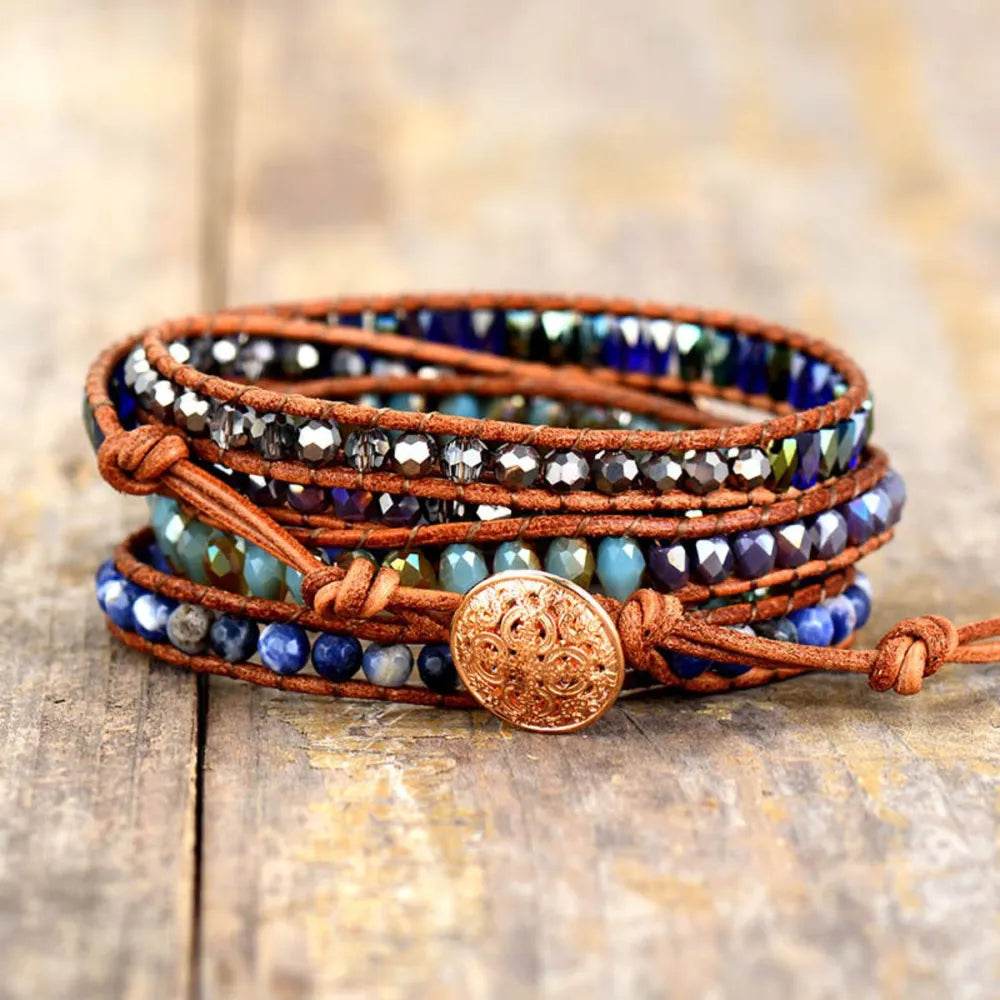 Lapis Lazuli Layered Bracelet - ELY VESSA LLC