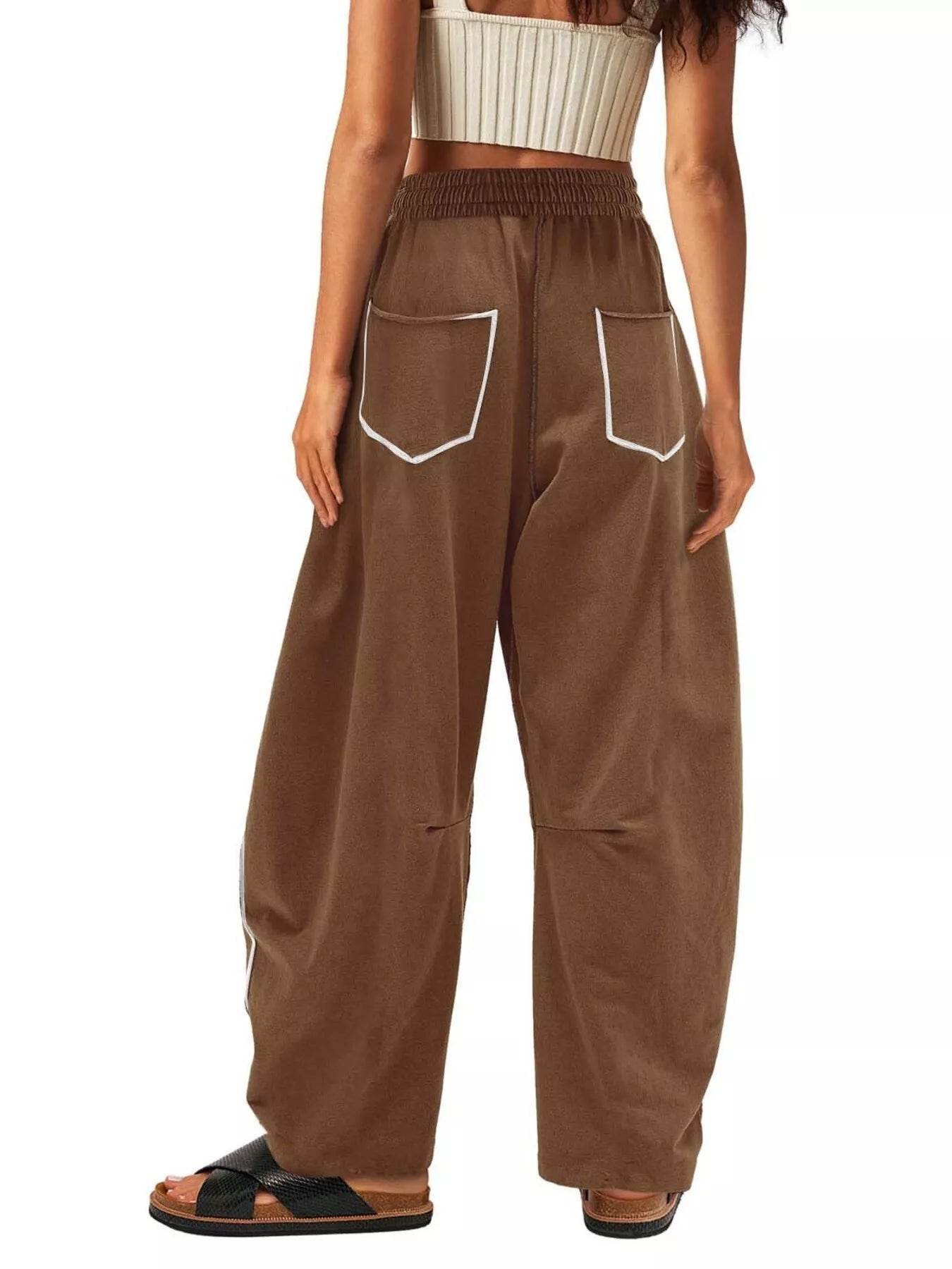 Drawstring Wide Leg Pants - ELY VESSA LLC