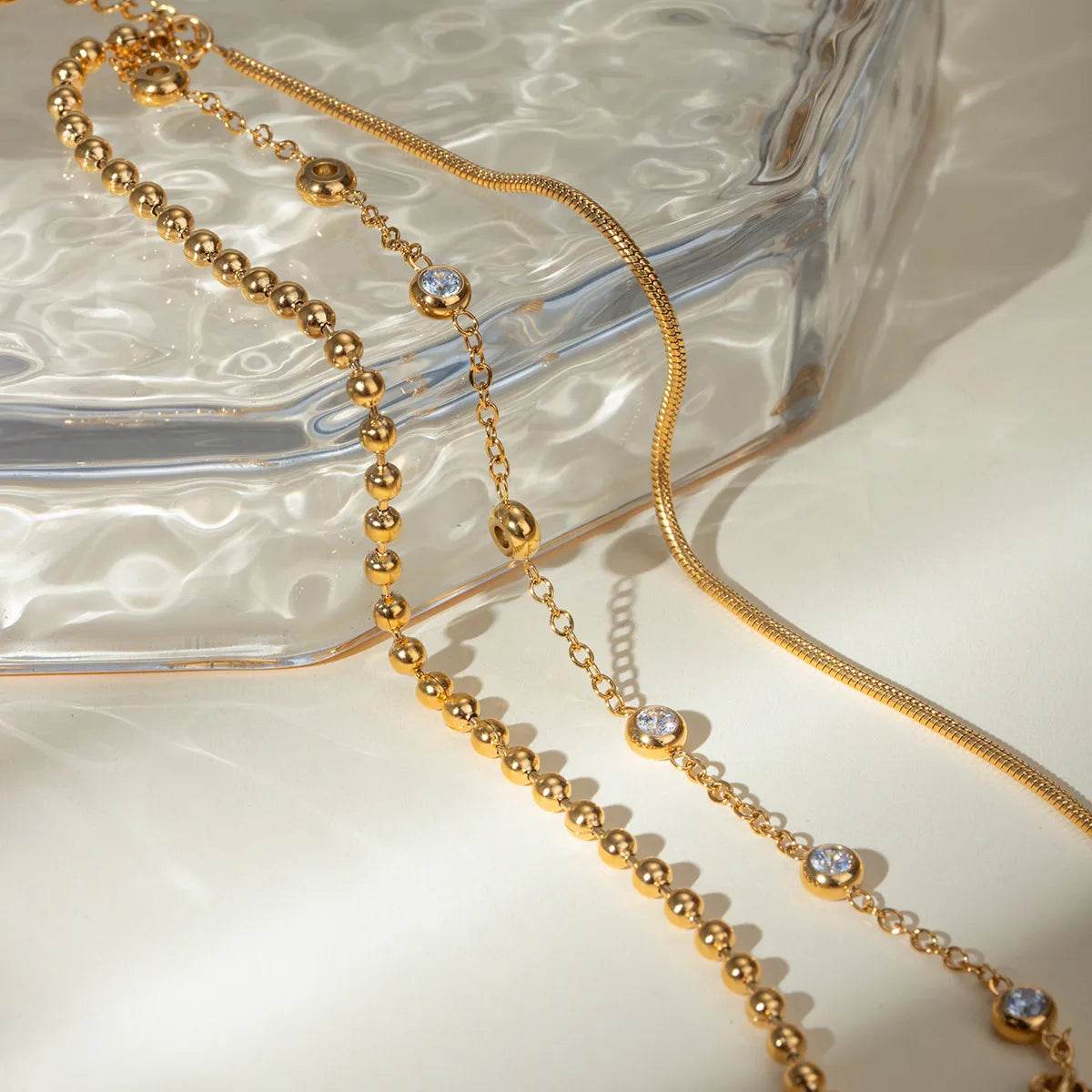 18K Gold-Plated Layered Inlaid Zircon Bracelet - ELY VESSA LLC