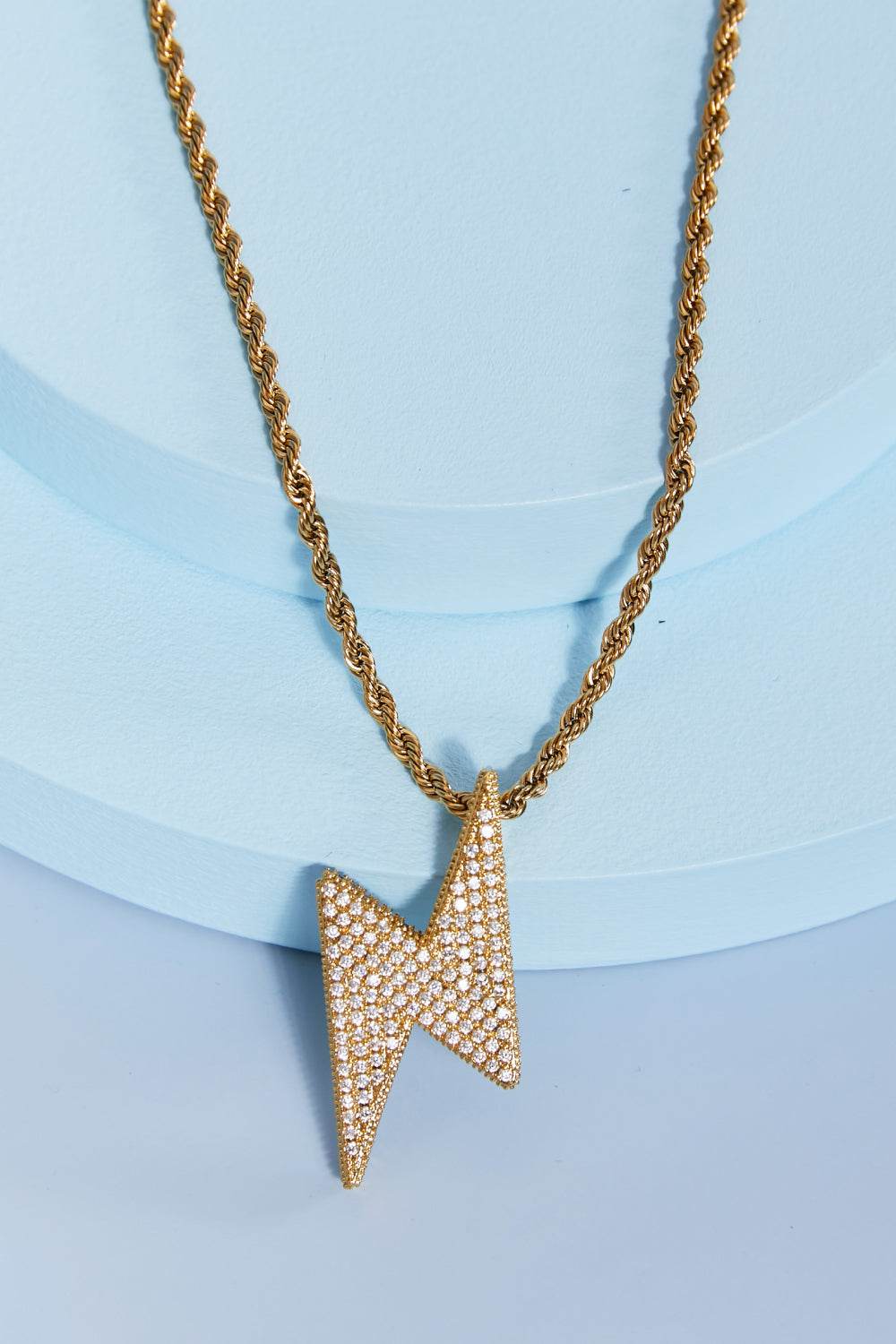 Brass Lightning Pendant Necklace - ELY VESSA LLC