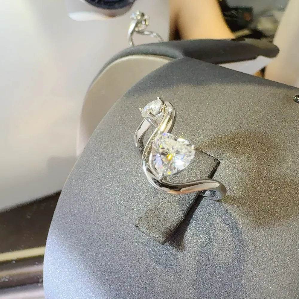 1.3 Carat Moissanite 925 Sterling Silver Irregular Shape Ring - ELY VESSA LLC