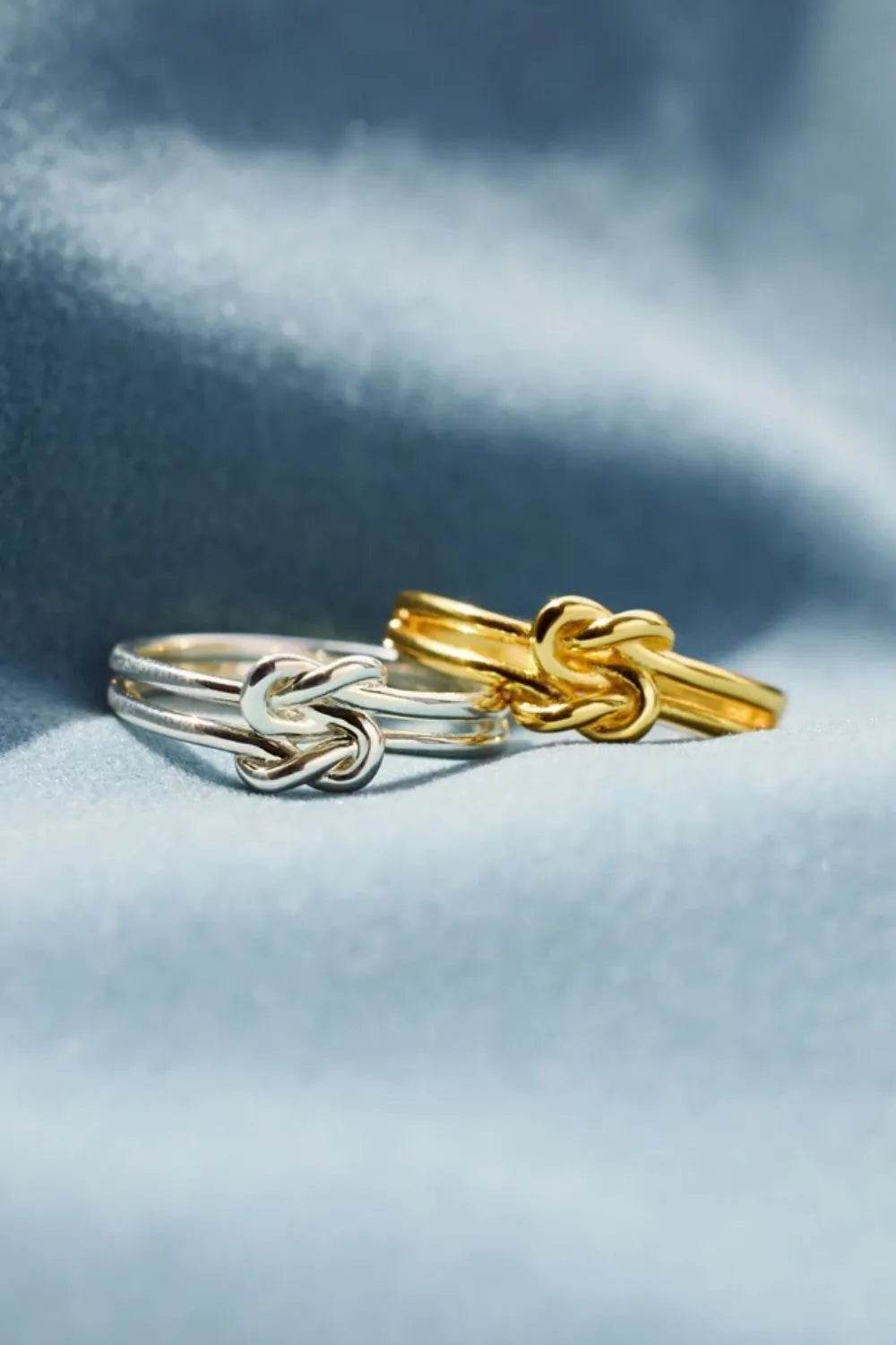 925 Sterling Silver Knotted Ring - ELY VESSA LLC