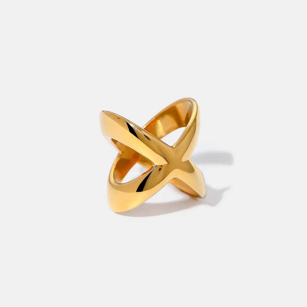 18K Gold-Plated Crisscross Ring - ELY VESSA LLC