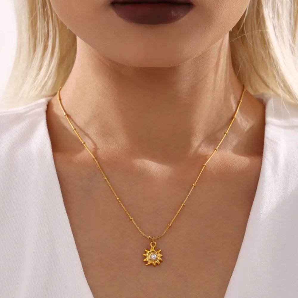 18K Gold-Plated Shell Pearl Necklace - ELY VESSA LLC