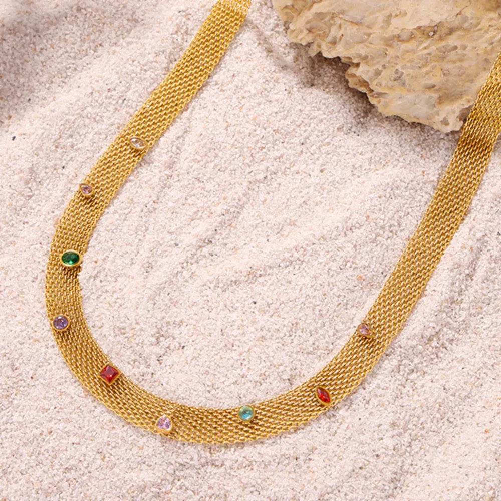Titanium Steel Zircon Necklace - ELY VESSA LLC