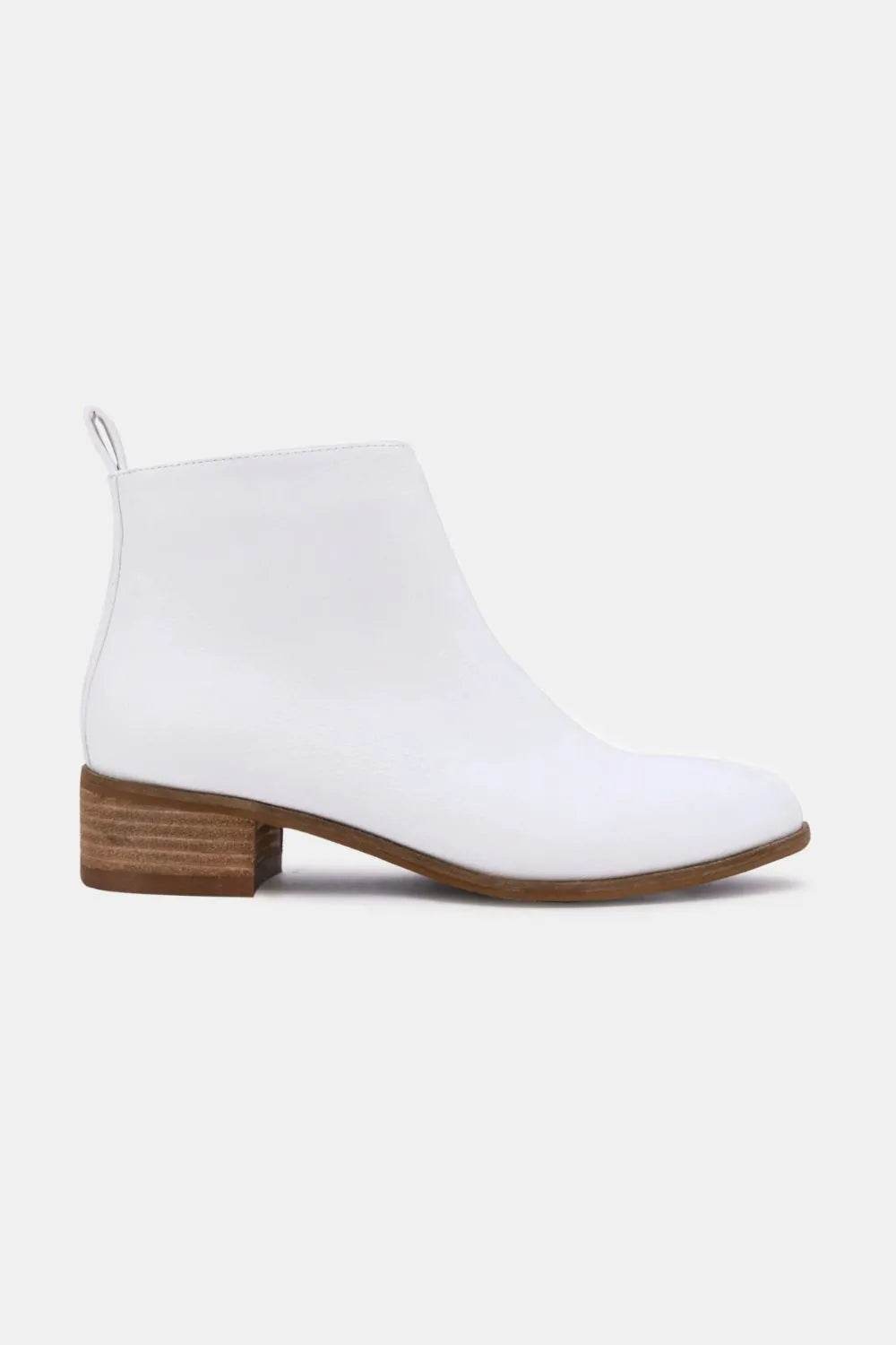 Beast Fashion PU Leather Block Heel Boots - ELY VESSA LLC