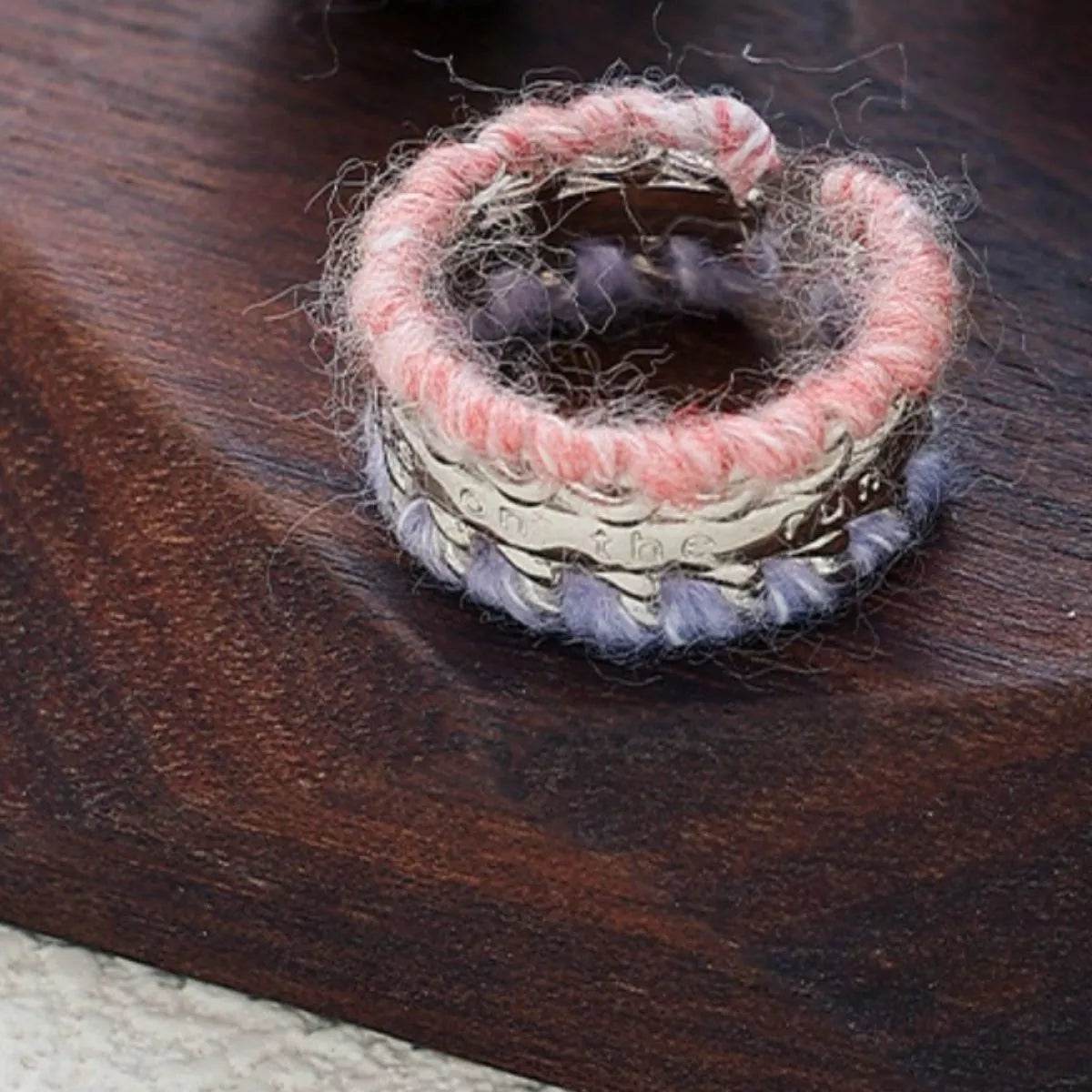 Brass Yarn-Wrapped Open Ring - ELY VESSA LLC