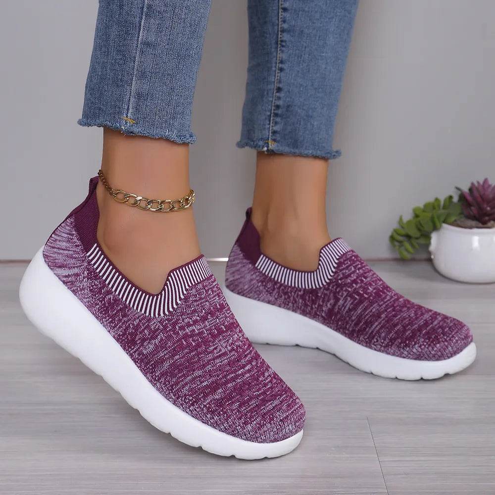 Breathable Round Toe Mesh Slip-On - ELY VESSA LLC