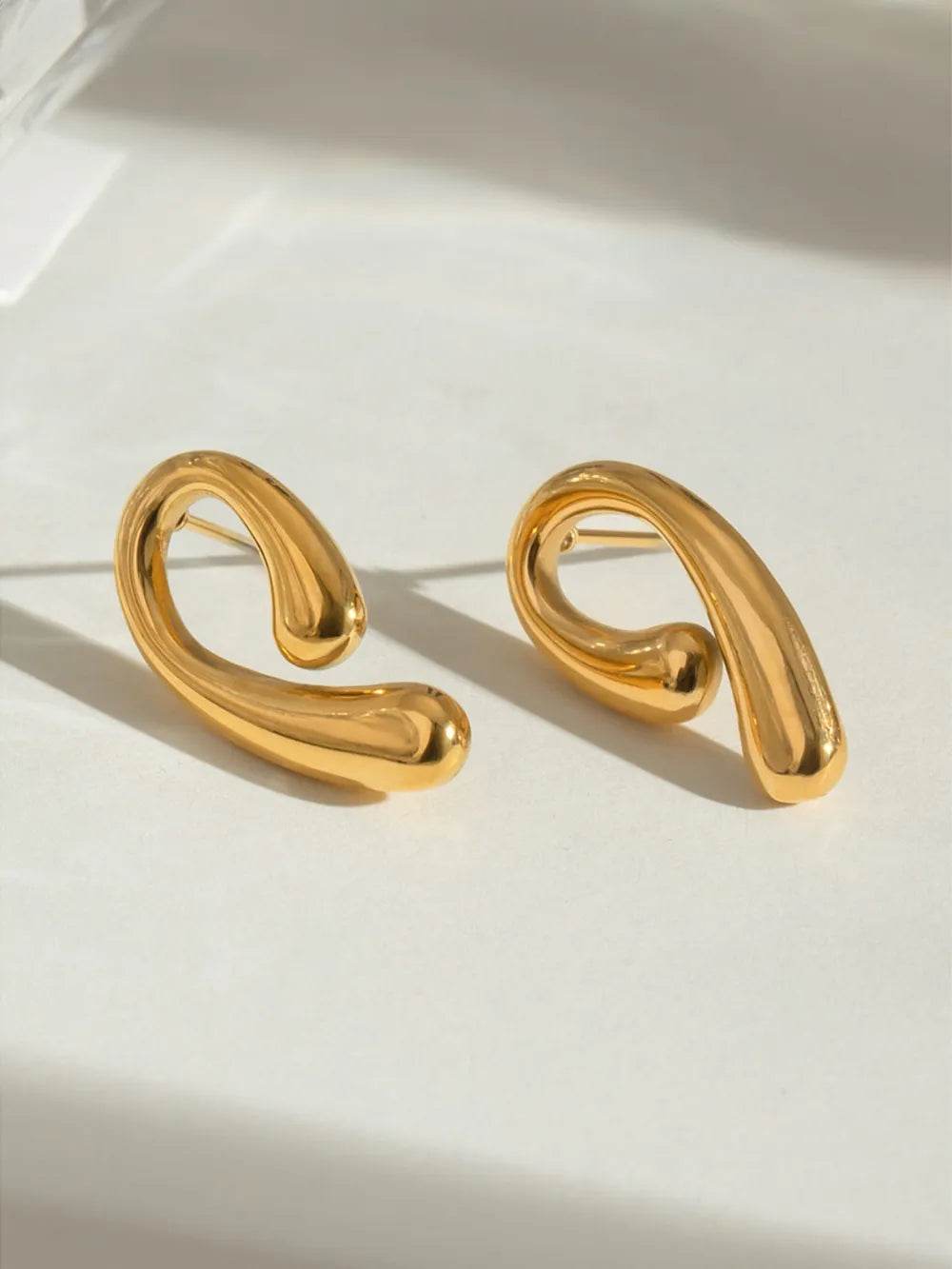 18K Gold-Plated Stainless Steel Geometric Shape Earrings - ELY VESSA LLC