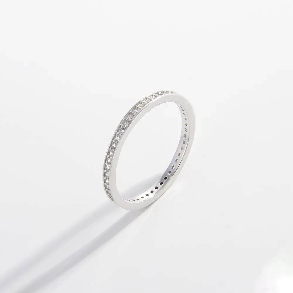 925 Sterling Silver Inlaid Zircon Ring - ELY VESSA LLC