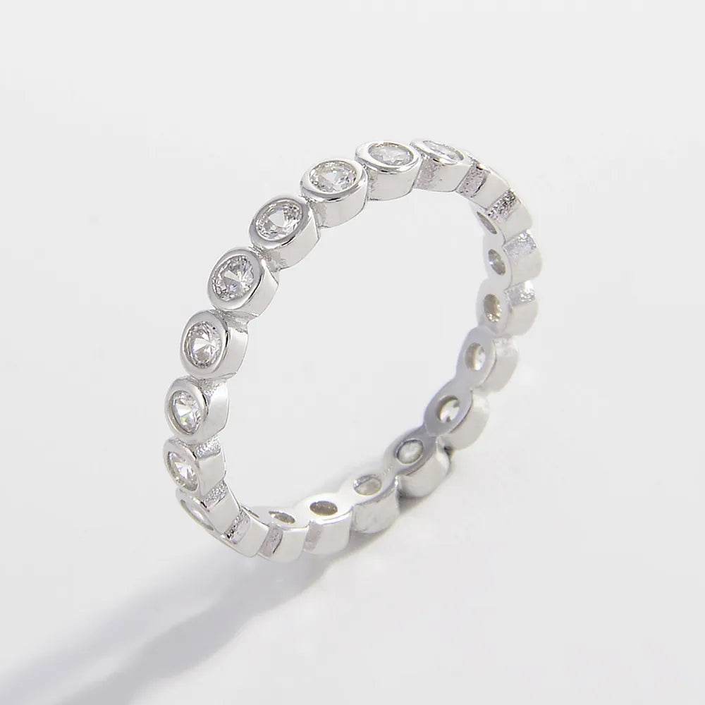 925 Sterling Silver Zircon Ring - ELY VESSA LLC