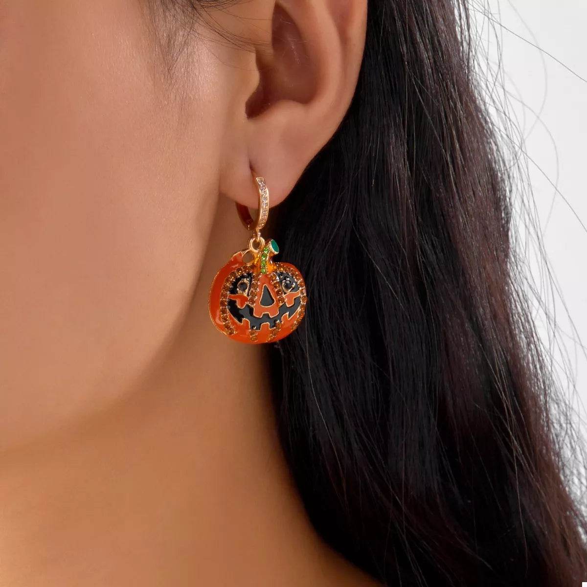 Halloween Pumpkin Drop Earrings - ELY VESSA LLC
