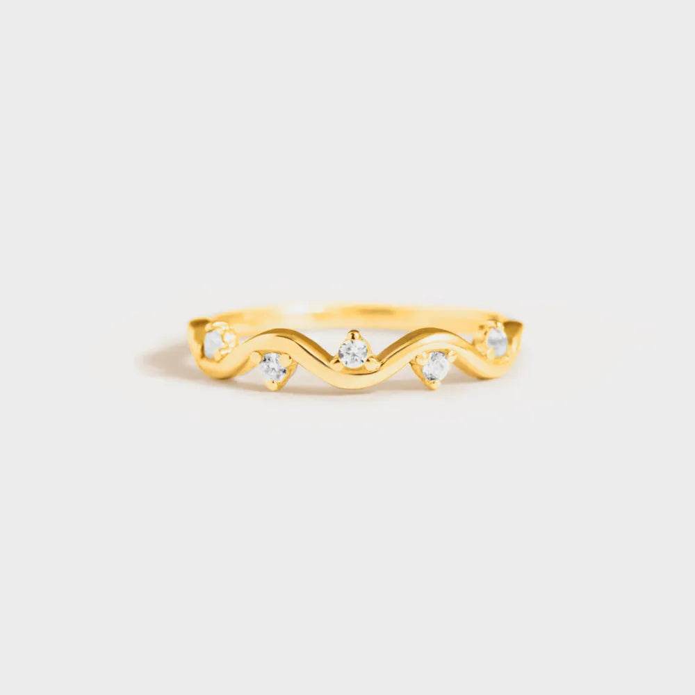 925 Sterling Silver Inlaid Zircon Ring - ELY VESSA LLC