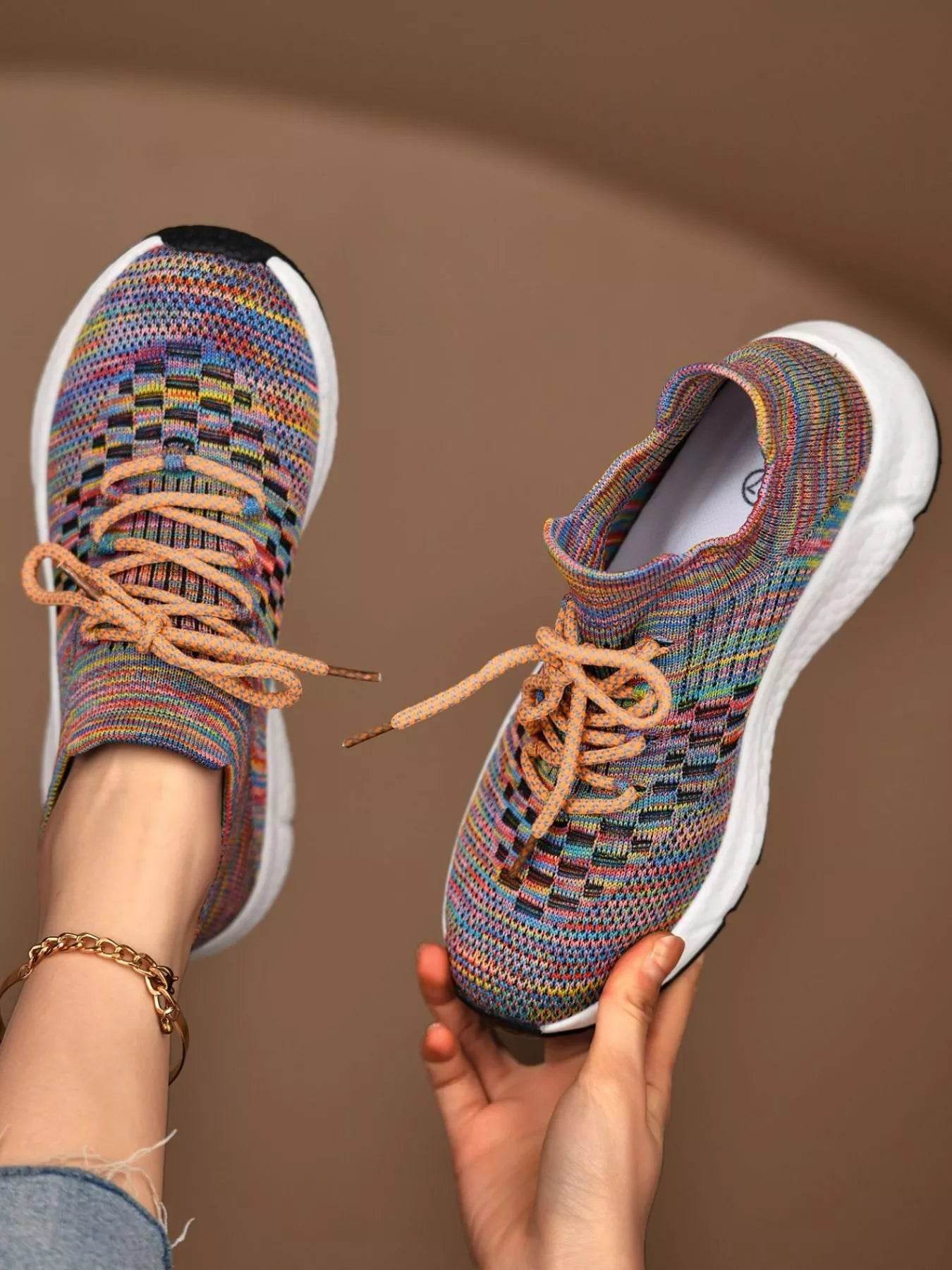 Round Toe Lace Up Athletic - ELY VESSA LLC