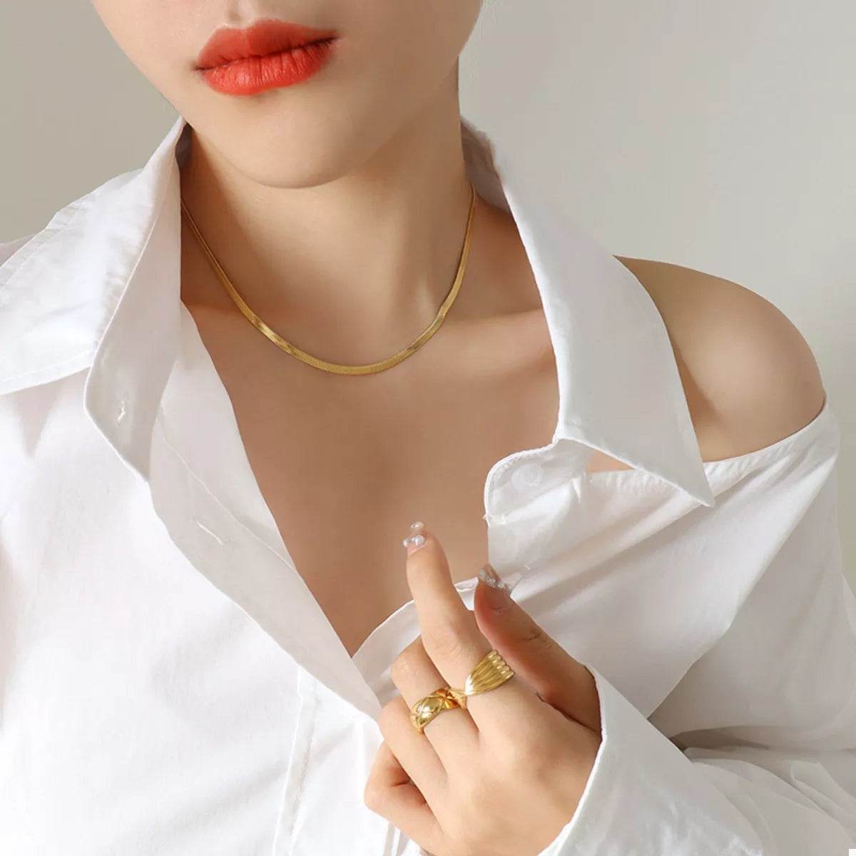 18K Gold-Plated Titanium Steel Necklace - ELY VESSA LLC