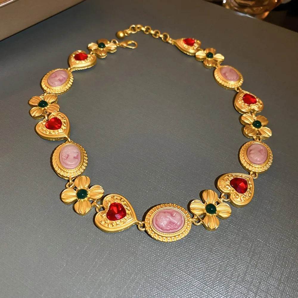 Copper Inlaid Rhinestone Necklace - ELY VESSA LLC