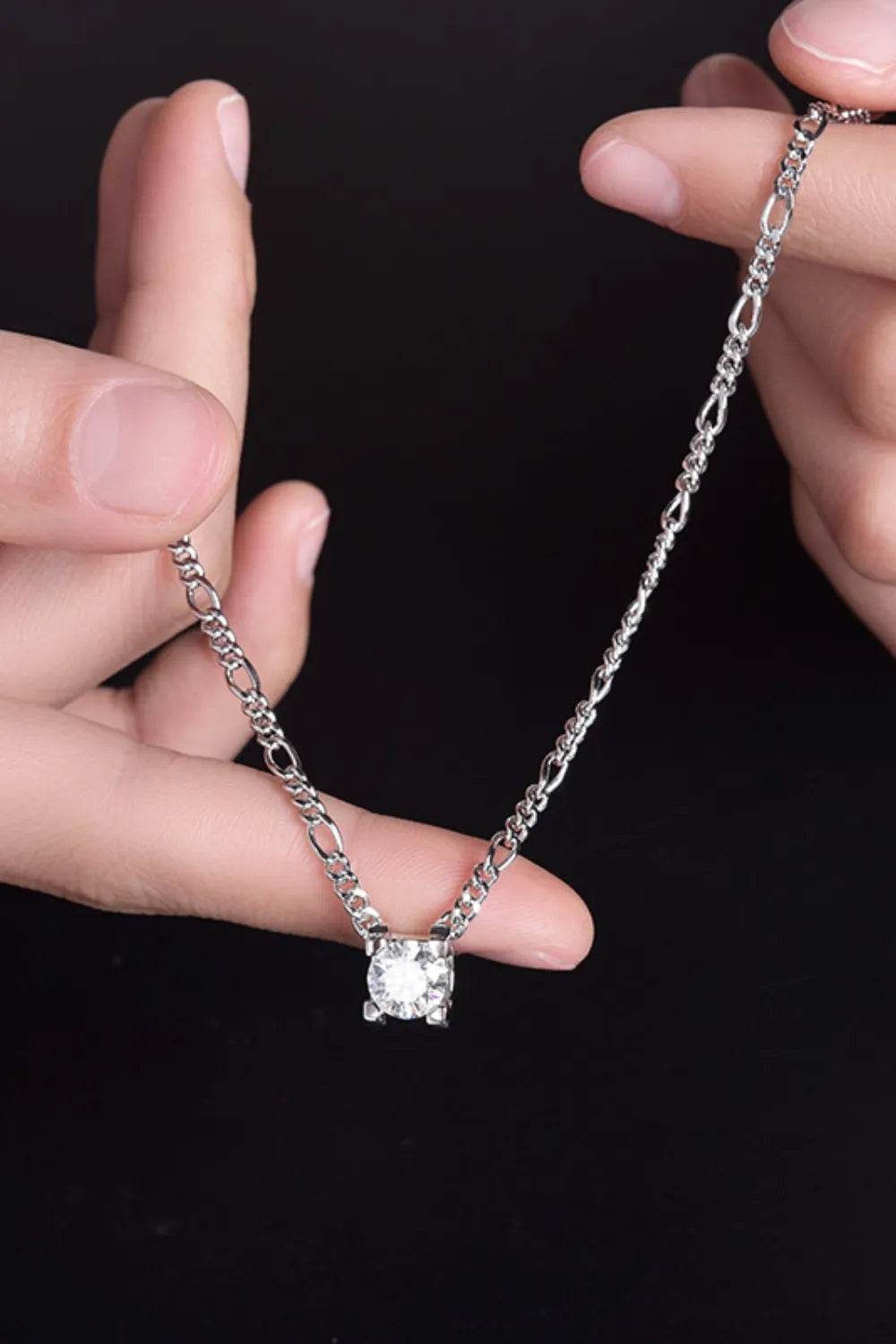 2 Carat Moissanite 925 Sterling Silver Pendant Necklace - ELY VESSA LLC