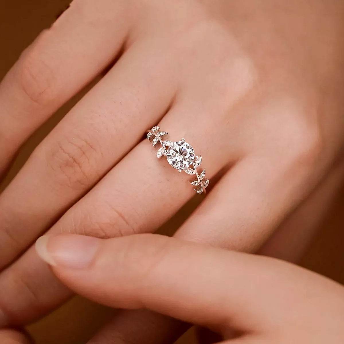 925 Sterling Silver Laurel Leaves Ring - ELY VESSA LLC