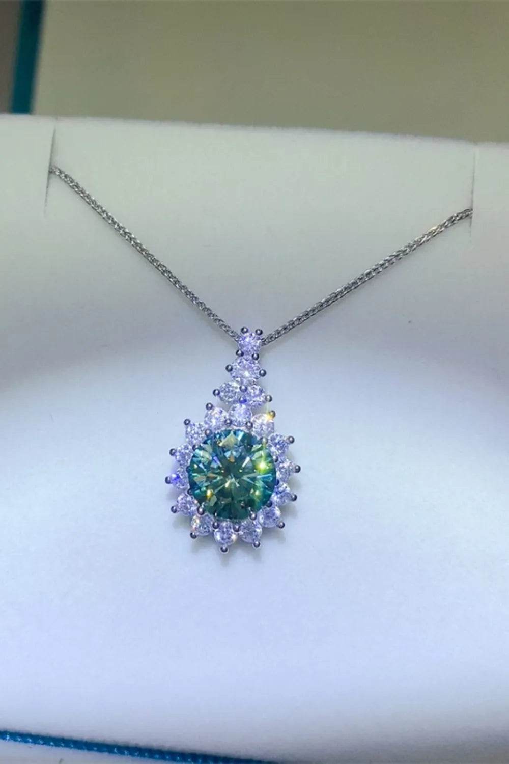 3 Carat Moissanite 925 Sterling Silver Pendant Necklace - ELY VESSA LLC
