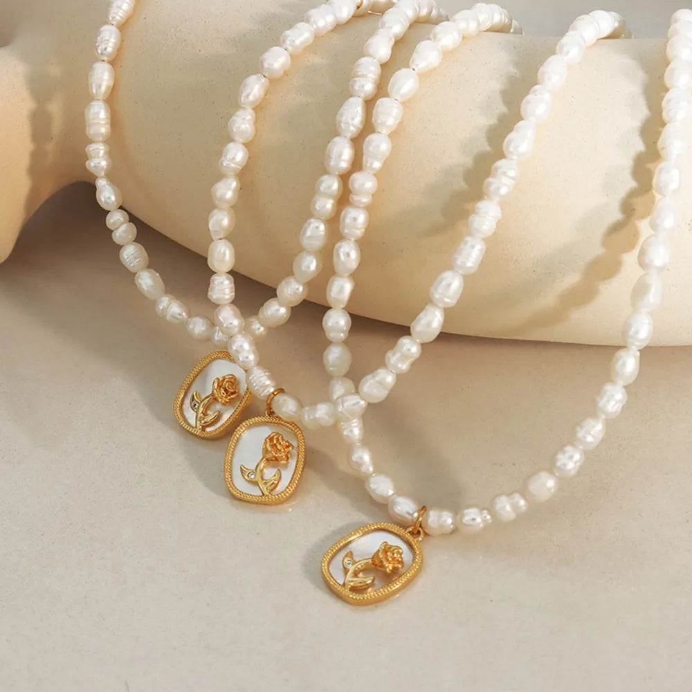 18K Gold-Plated Freshwater Pearl Necklace - ELY VESSA LLC