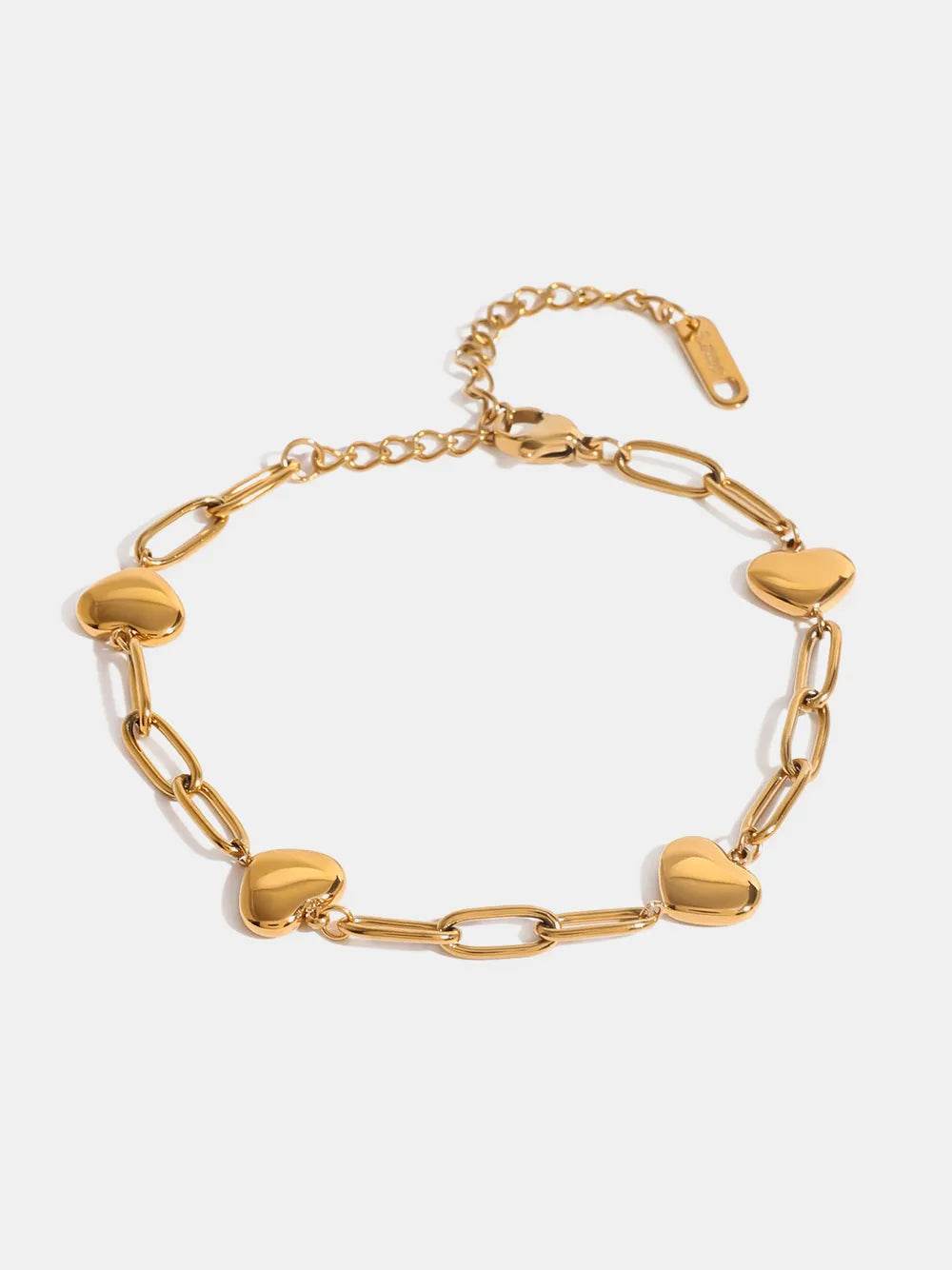 18K Gold-Plated Stainless Steel Heart Bracelet - ELY VESSA LLC