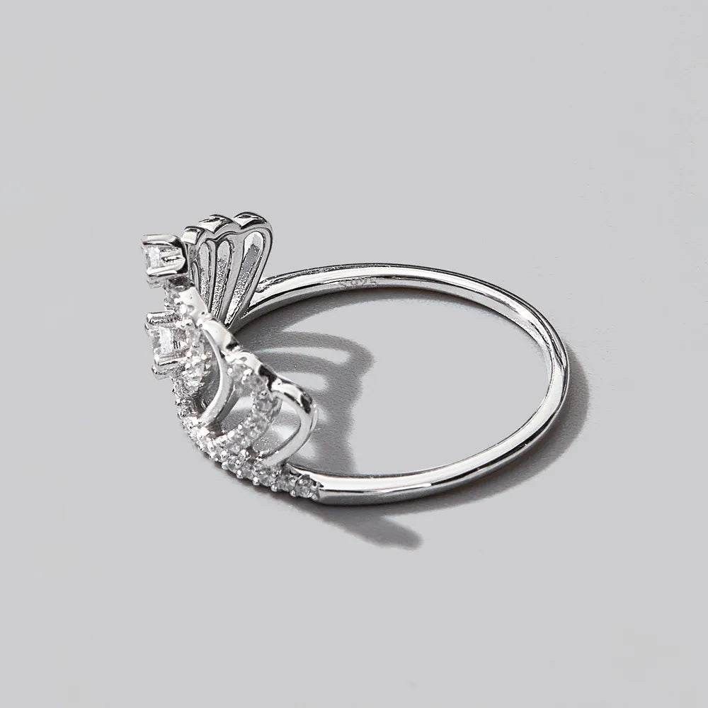 Crown Shape Zircon 925 Sterling Silver Ring - ELY VESSA LLC