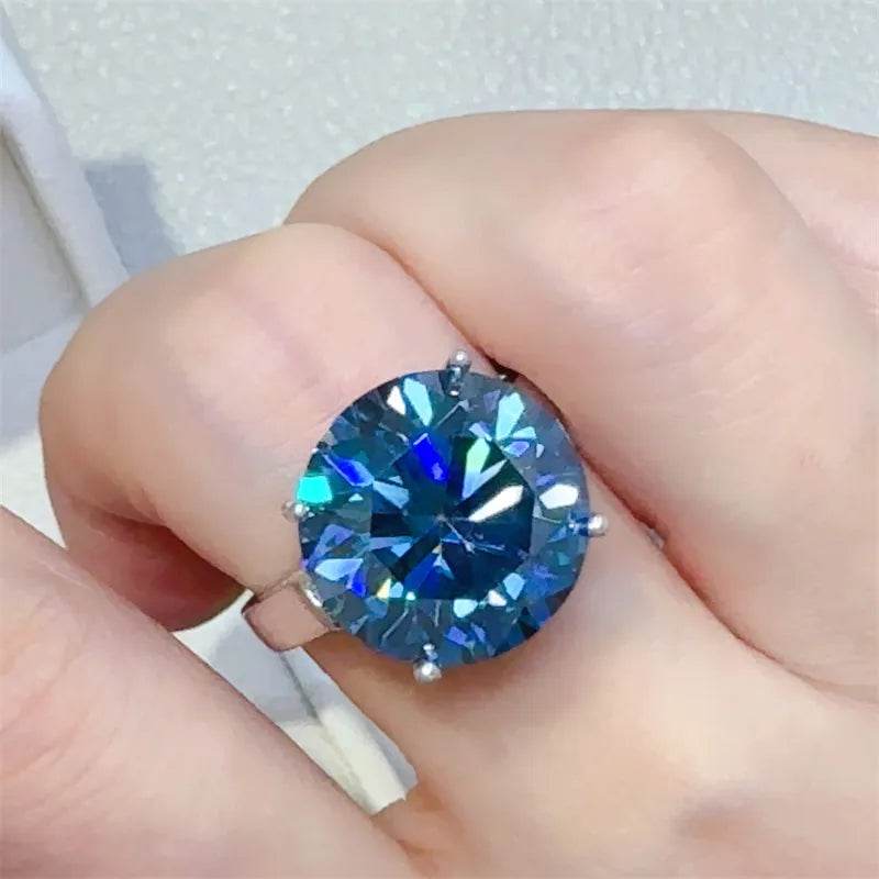 10 Carat 925 Sterling Silver Moissanite Ring - ELY VESSA LLC