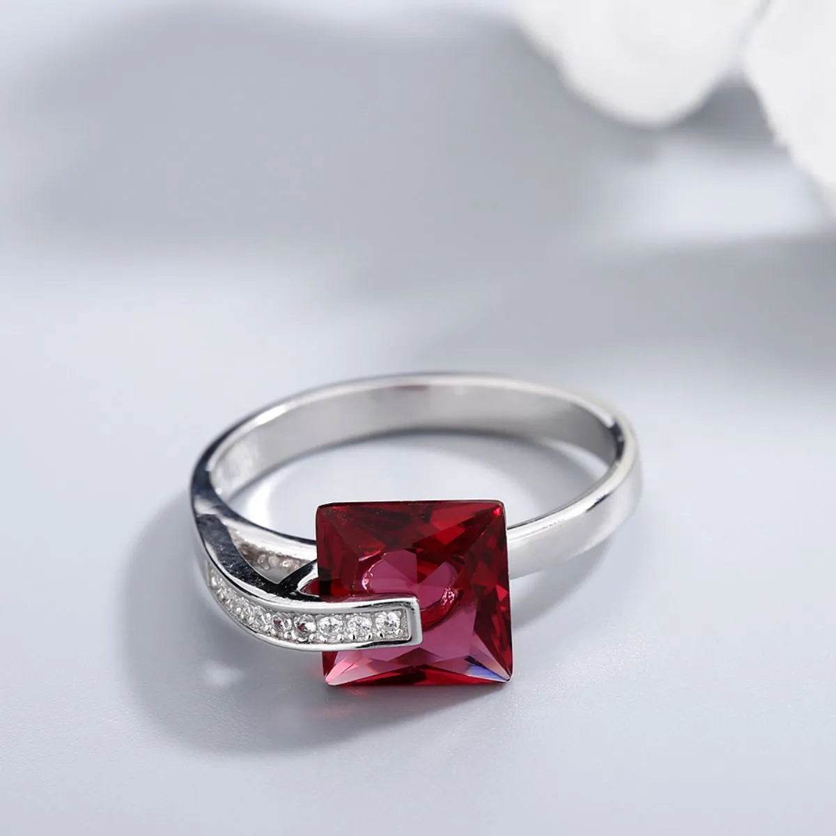 925 Sterling Silver Inlaid Zircon Ring - ELY VESSA LLC