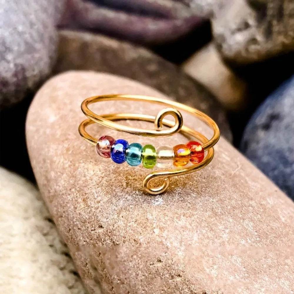 925 Sterling Silver Bead Wrap Ring - ELY VESSA LLC