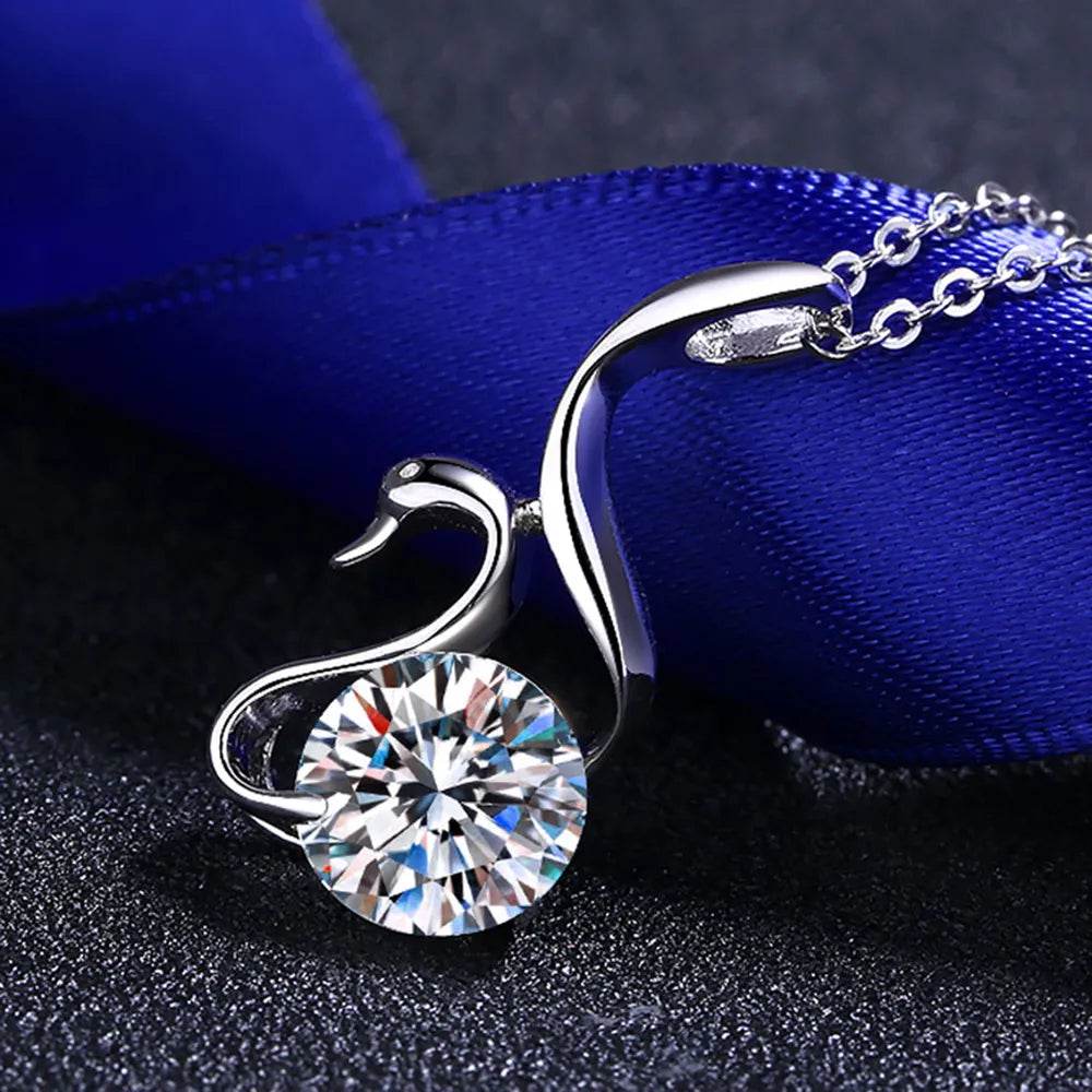 2 Carat Moissanite 925 Sterling Silver Necklace - ELY VESSA LLC