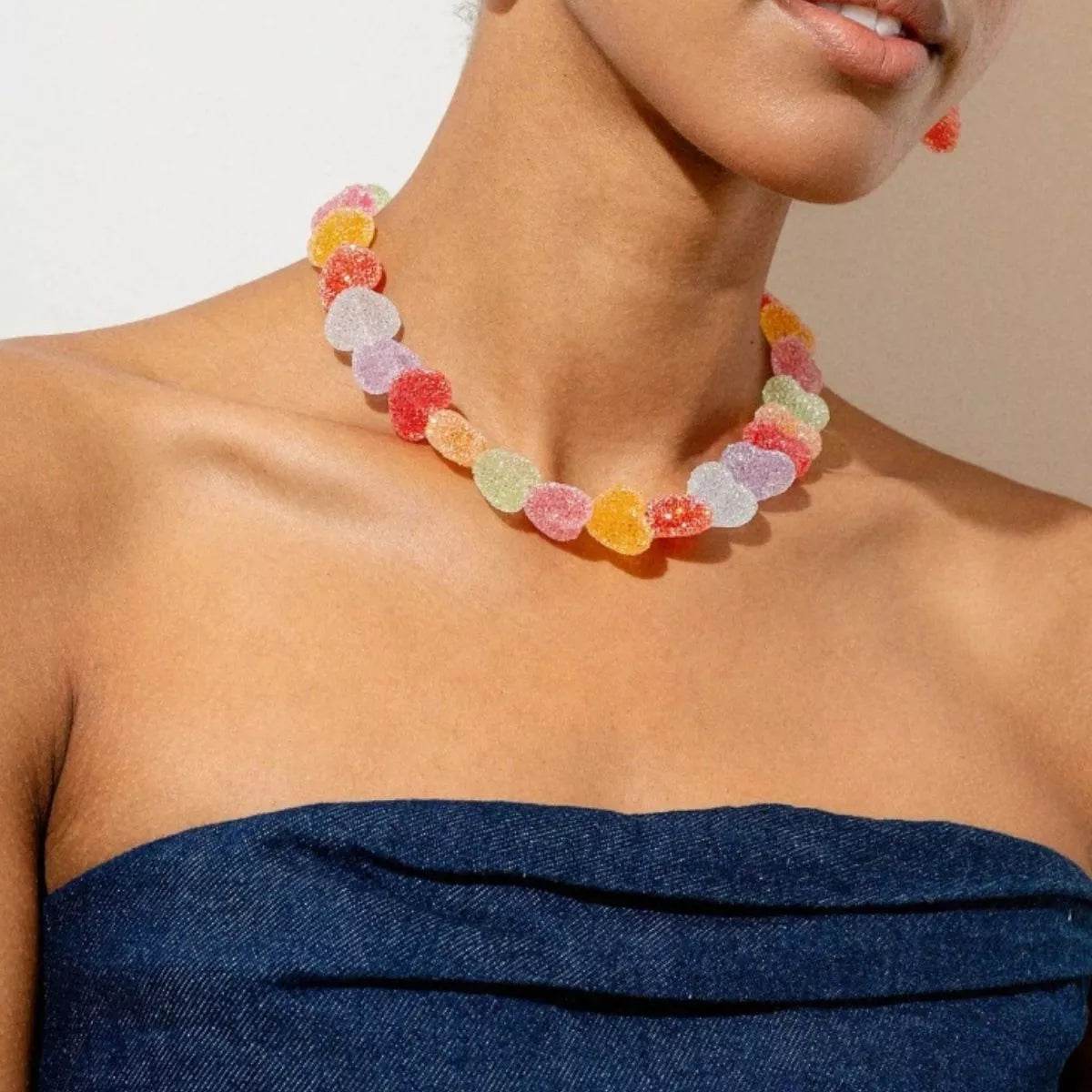 Colorful Resin Heart Necklace - ELY VESSA LLC