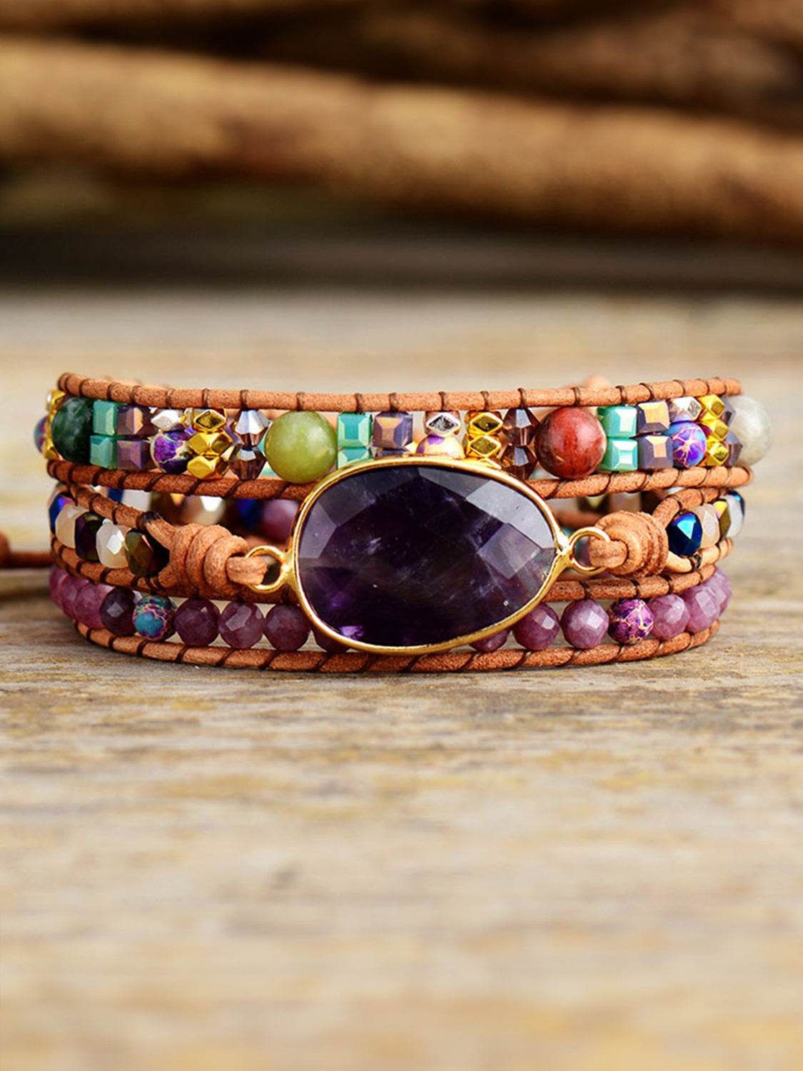 Triple-Layer Amethyst Bracelet - ELY VESSA LLC