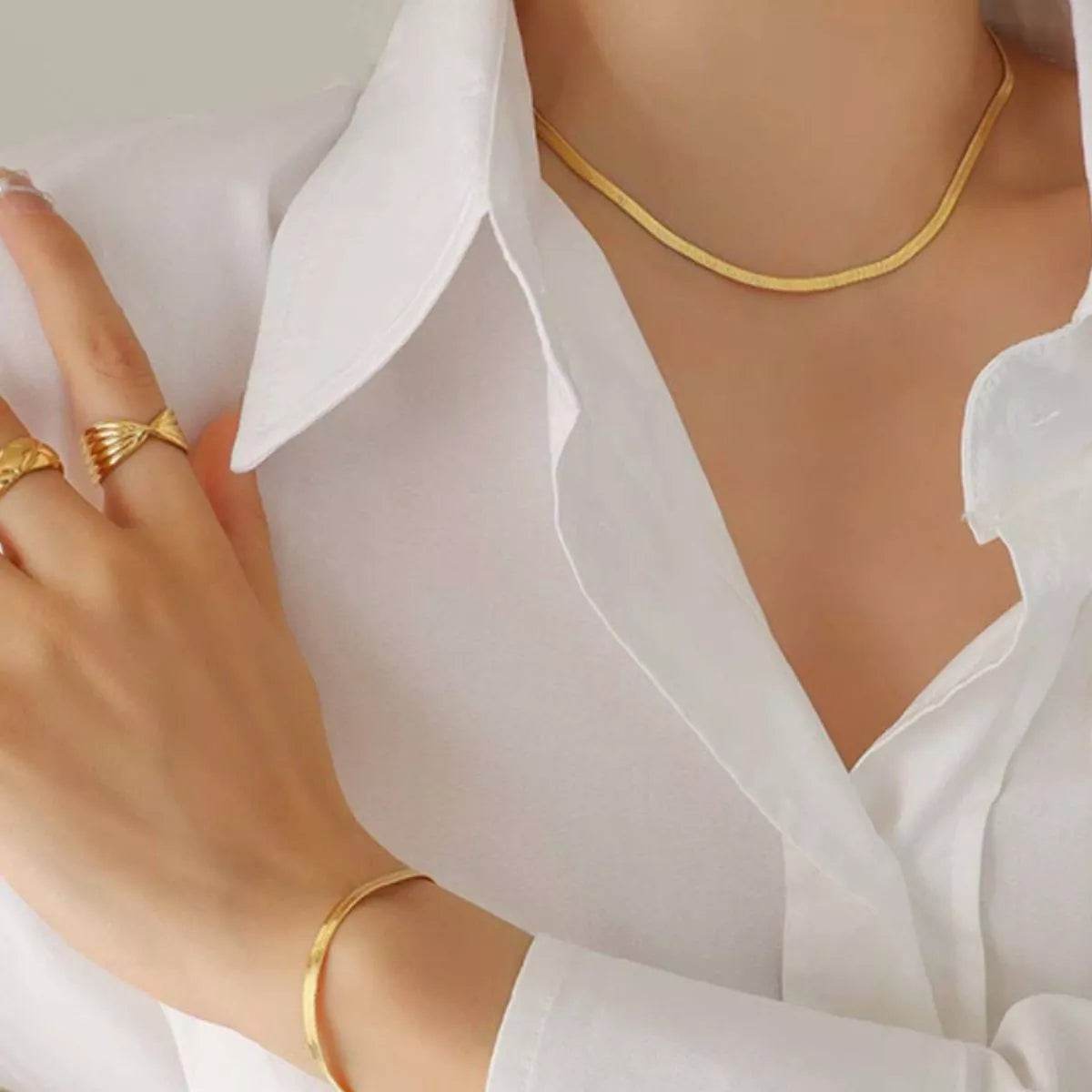 18K Gold-Plated Titanium Steel Necklace - ELY VESSA LLC