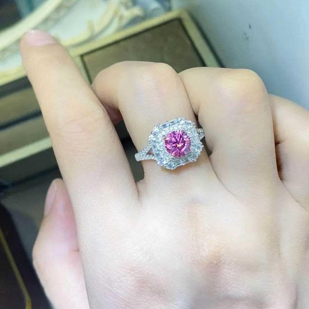 1 Carat Moissanite Zircon 925 Sterling Silver Ring - ELY VESSA LLC