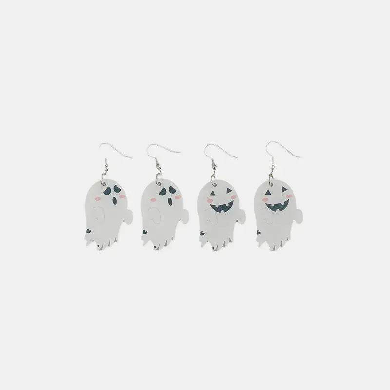 2 Piece Alloy Acrylic Ghost Dangle Earrings - ELY VESSA LLC