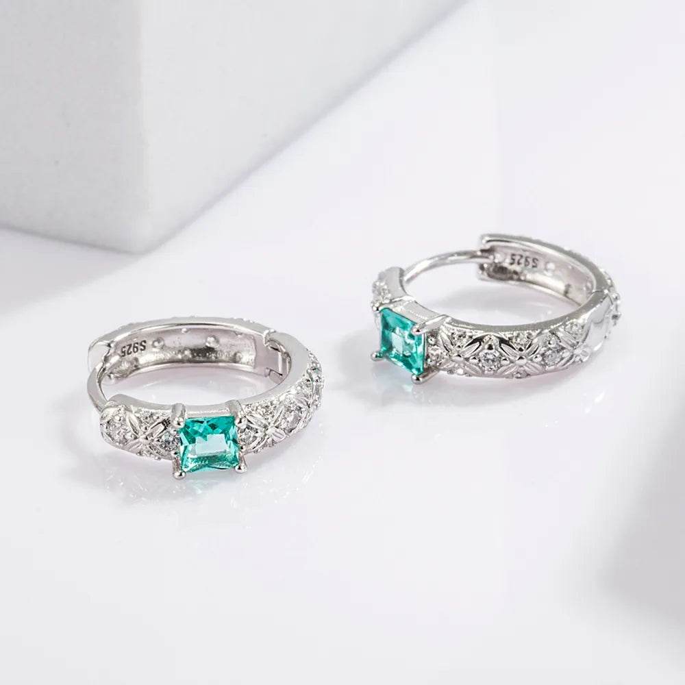 925 Sterling Silver Inlaid Zircon Earrings - ELY VESSA LLC