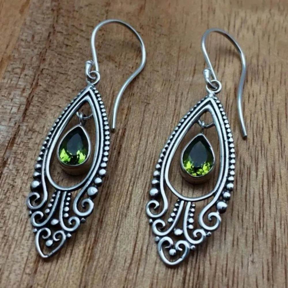 Alloy Rhinestone Cutout Earrings - ELY VESSA LLC