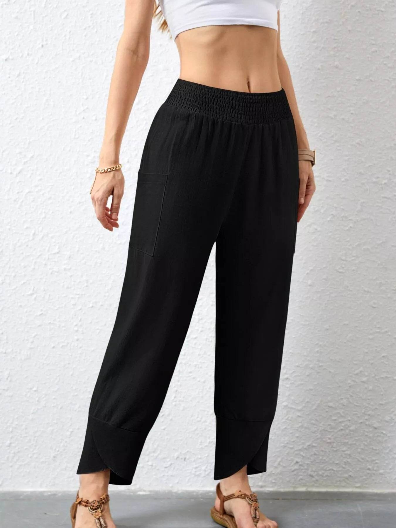 Elastic Waist Pants - ELY VESSA LLC