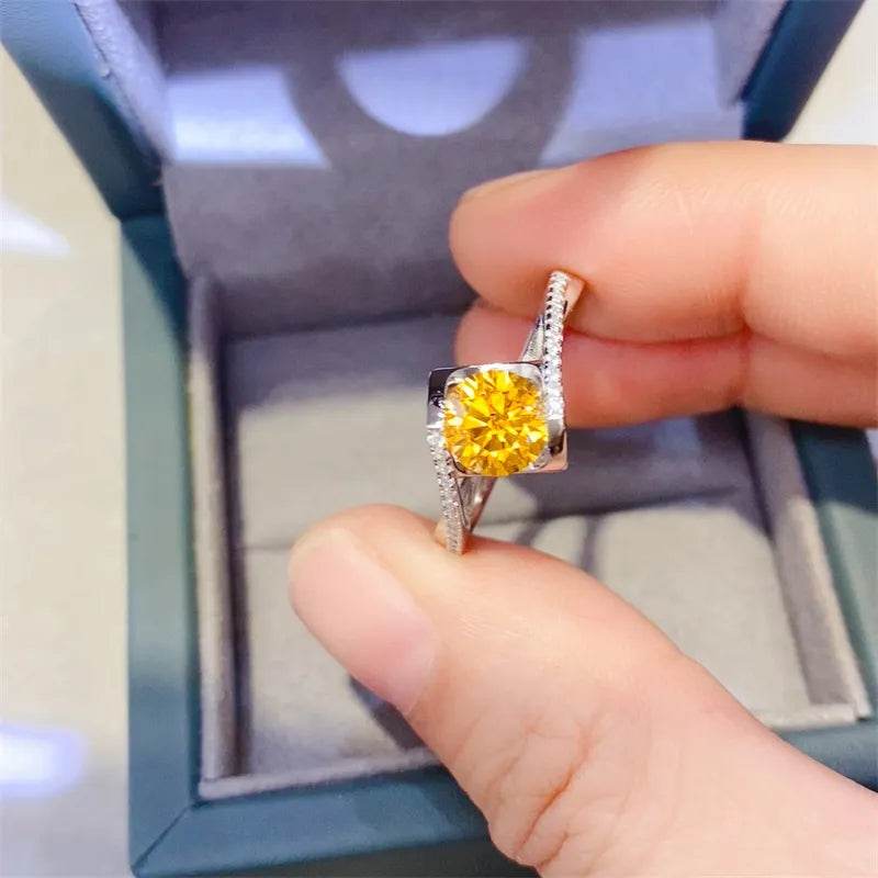 1 Carat Moissanite 925 Sterling Silver Ring - ELY VESSA LLC
