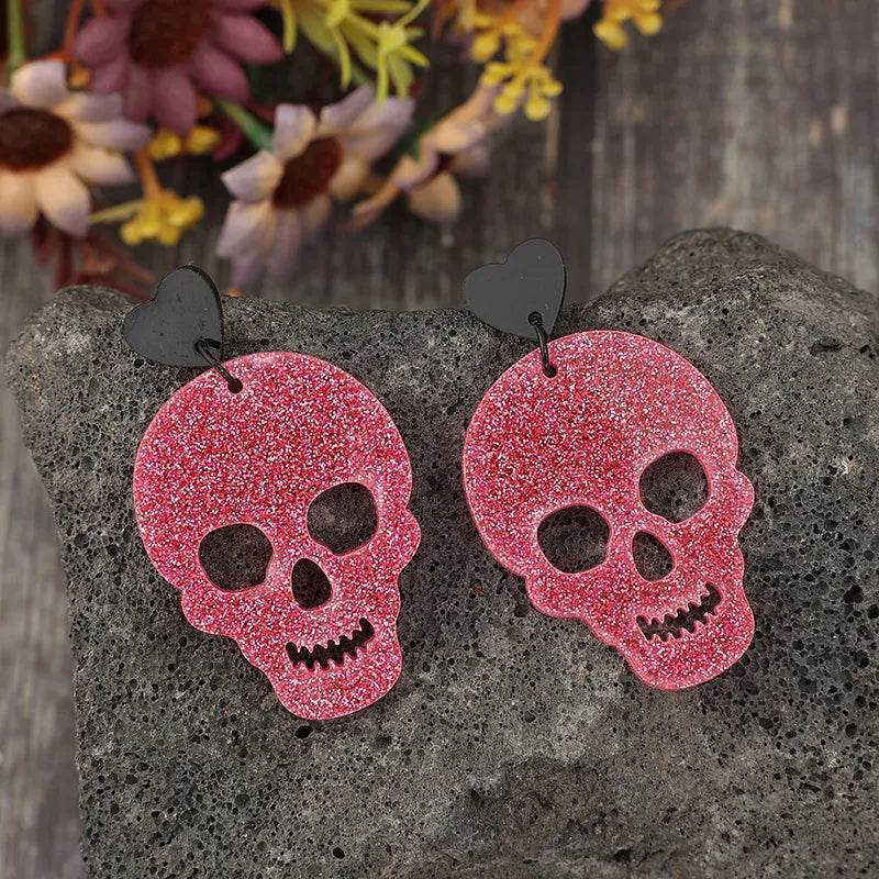 Acrylic Skeleton & Heart Earrings - ELY VESSA LLC