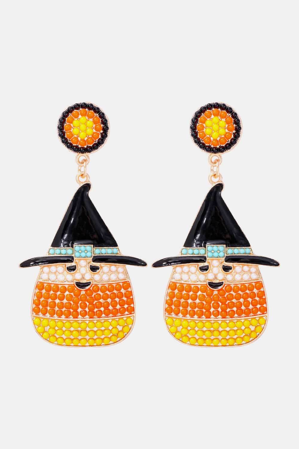 Witch's Hat Shape Synthetic Pearl Dangle Earrings - ELY VESSA LLC