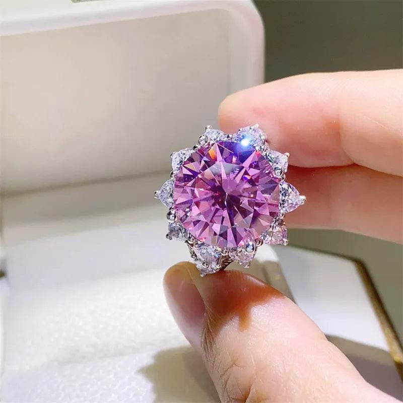 10 Carat Moissanite Zircon 925 Sterling Silver Ring - ELY VESSA LLC