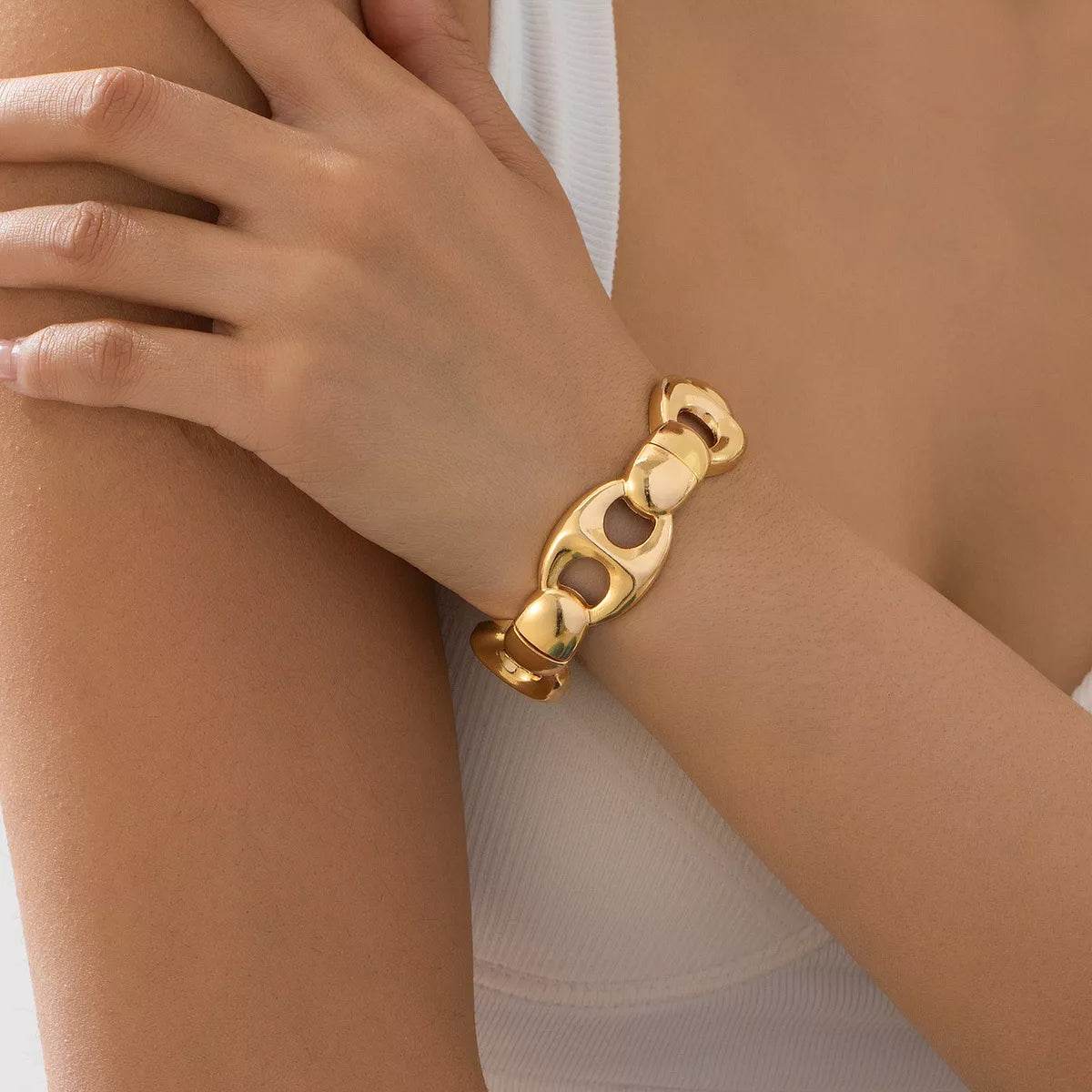 18K Gold-Plated Chain Link Bracelet - ELY VESSA LLC