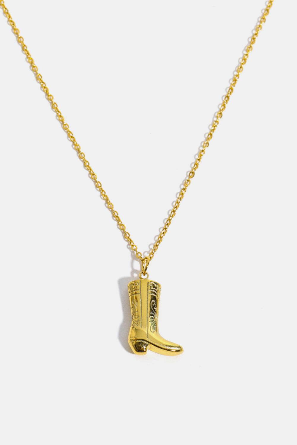 Cowboy Boot Pendant Stainless Steel Necklace - ELY VESSA LLC
