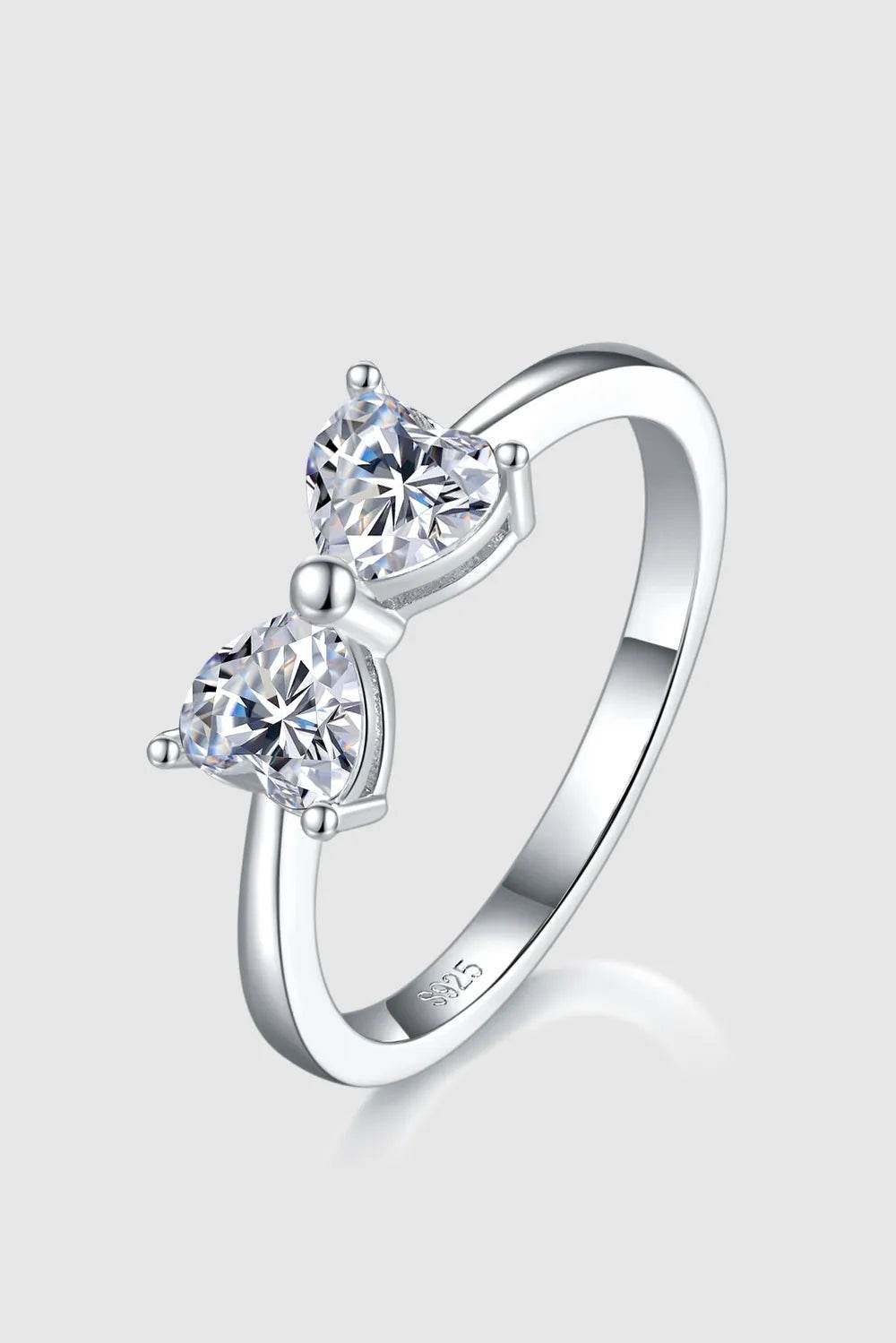 1 Carat Moissanite 925 Sterling Silver Bow Ring - ELY VESSA LLC