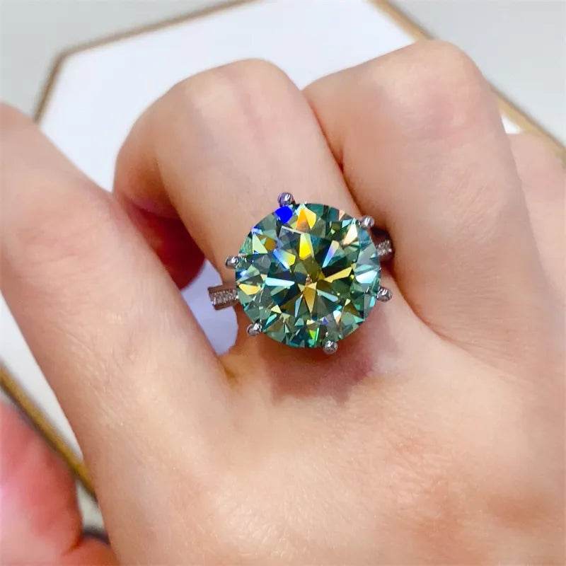 10 Carat Moissanite 925 Sterling Silver Ring - ELY VESSA LLC