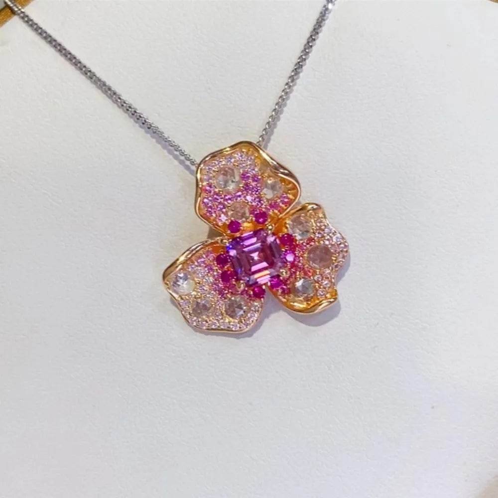 2 Carat Moissanite 925 Sterling Silver Pendant Necklace - ELY VESSA LLC