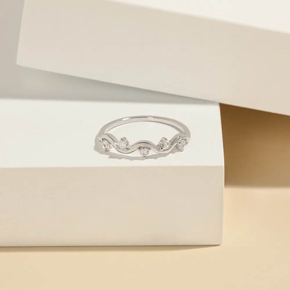925 Sterling Silver Inlaid Zircon Ring - ELY VESSA LLC