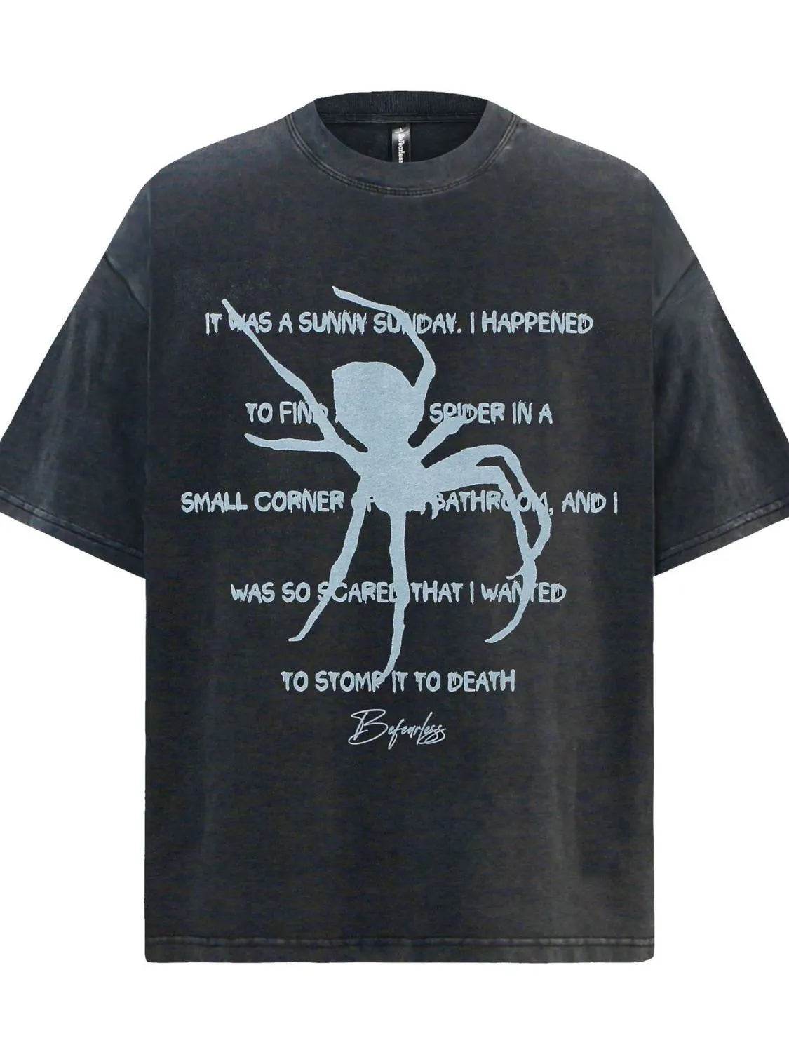 Men's Oversized Gothic Spider Graphic T-Shirt - ELY VESSA LLC