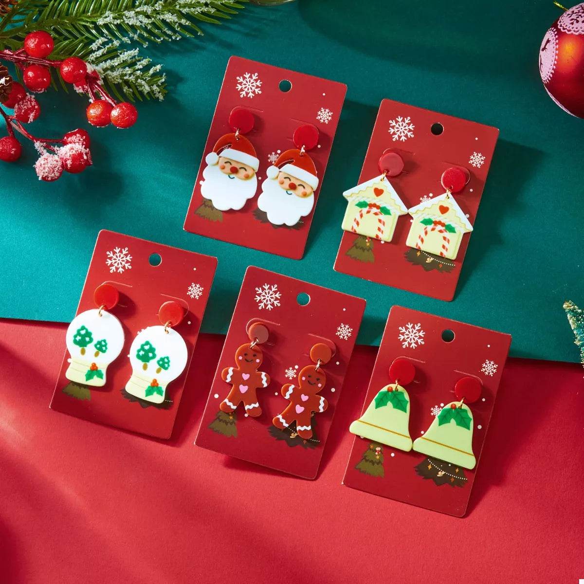 Christmas Acrylic Dangle Earrings - ELY VESSA LLC